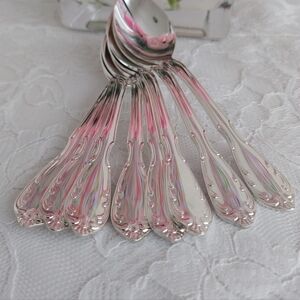 8 Noritake Serenade Silverplate Small Tea Spoons 5 o'clock Spoons